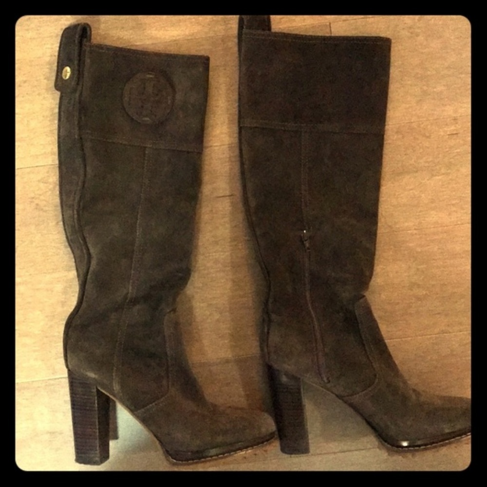 Like New Tory Burch Suede Heeled Boots